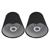 2Pcs Indoor Lamp Shade European Style Fabric Lampshade for E14 Chandelier Table Lamp Floor LampPX15 Black - Rear View