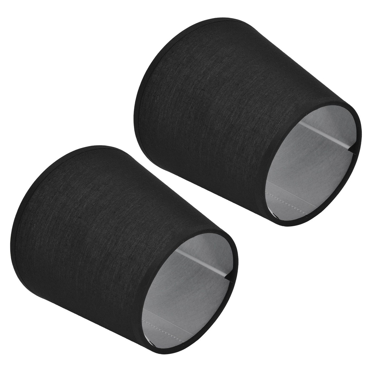 2Pcs Indoor Lamp Shade European Style Fabric Lampshade for E14 Chandelier Table Lamp Floor LampPX15 Black