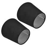 2Pcs Indoor Lamp Shade European Style Fabric Lampshade for E14 Chandelier Table Lamp Floor LampPX15 Black - Close-Up Angle