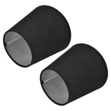 2Pcs Indoor Lamp Shade European Style Fabric Lampshade for E14 Chandelier Table Lamp Floor LampPX15 Black