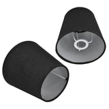 2Pcs Indoor Lamp Shade European Style Fabric Lampshade for E14 Chandelier Table Lamp Floor LampPX15 Black - Extra Image