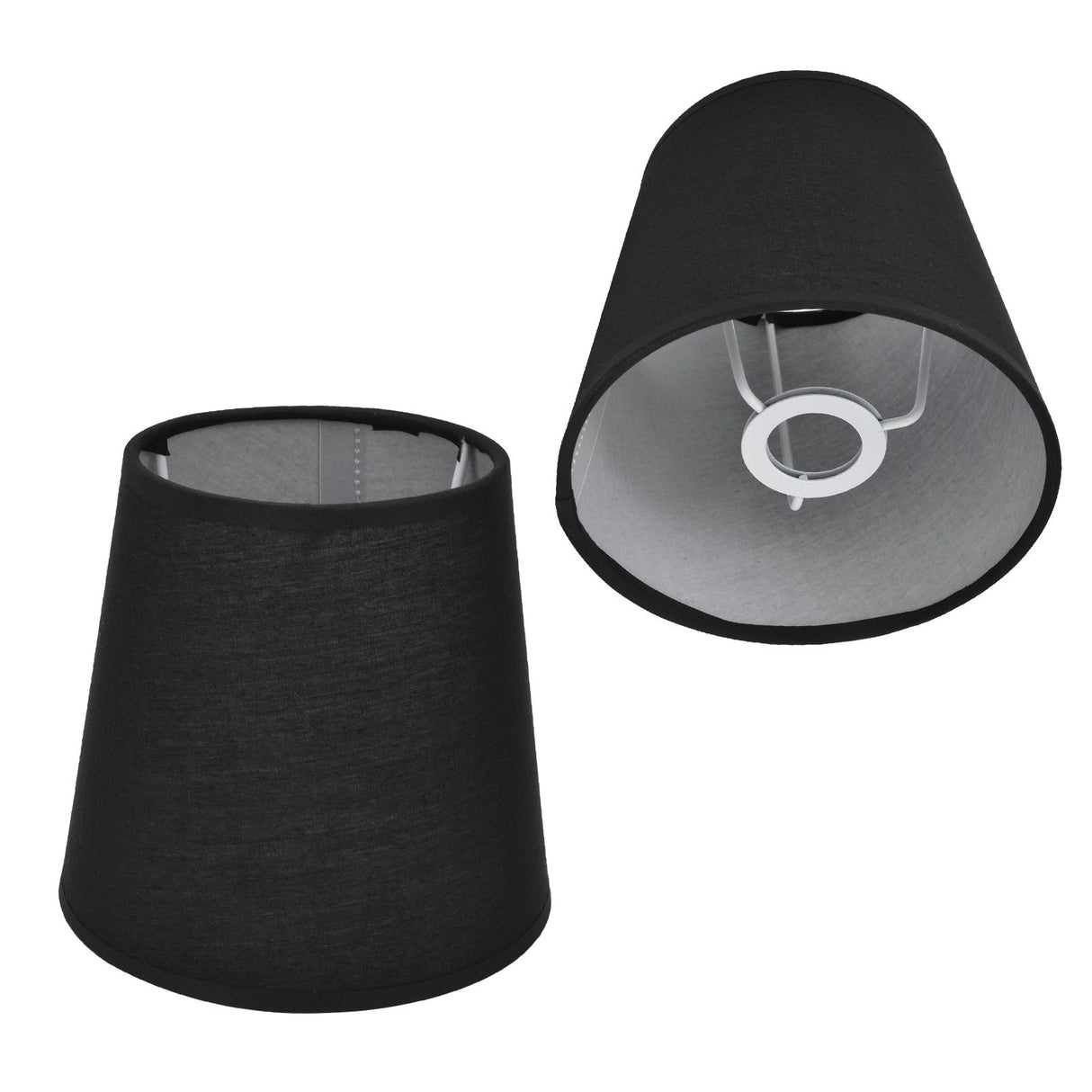 2Pcs Indoor Lamp Shade European Style Fabric Lampshade for E14 Chandelier Table Lamp Floor LampPX15 Black