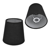 2Pcs Indoor Lamp Shade European Style Fabric Lampshade for E14 Chandelier Table Lamp Floor LampPX15 Black