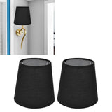 2Pcs Indoor Lamp Shade European Style Fabric Lampshade for E14 Chandelier Table Lamp Floor LampPX15 Black - Extra Image