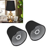 2Pcs Indoor Lamp Shade European Style Fabric Lampshade for E14 Chandelier Table Lamp Floor LampPX15 Black - Extra Image