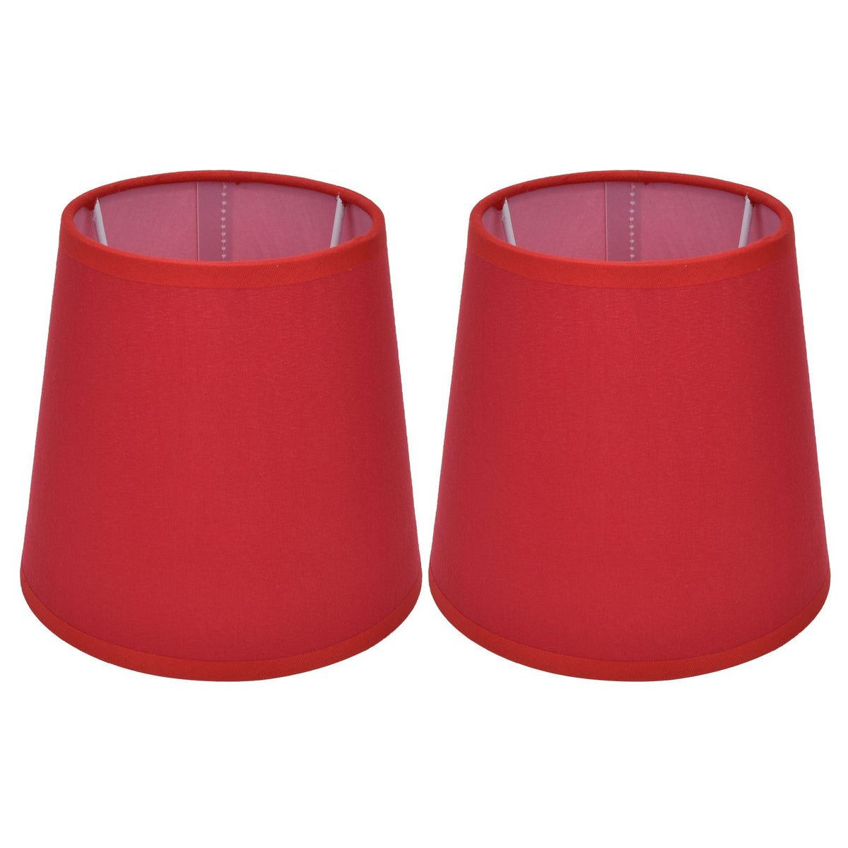 2Pcs Indoor Lamp Shade European Style Fabric Lampshade for E14 Chandelier Table Lamp Floor LampPX16 Red