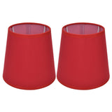 2Pcs Indoor Lamp Shade European Style Fabric Lampshade for E14 Chandelier Table Lamp Floor LampPX16 Red