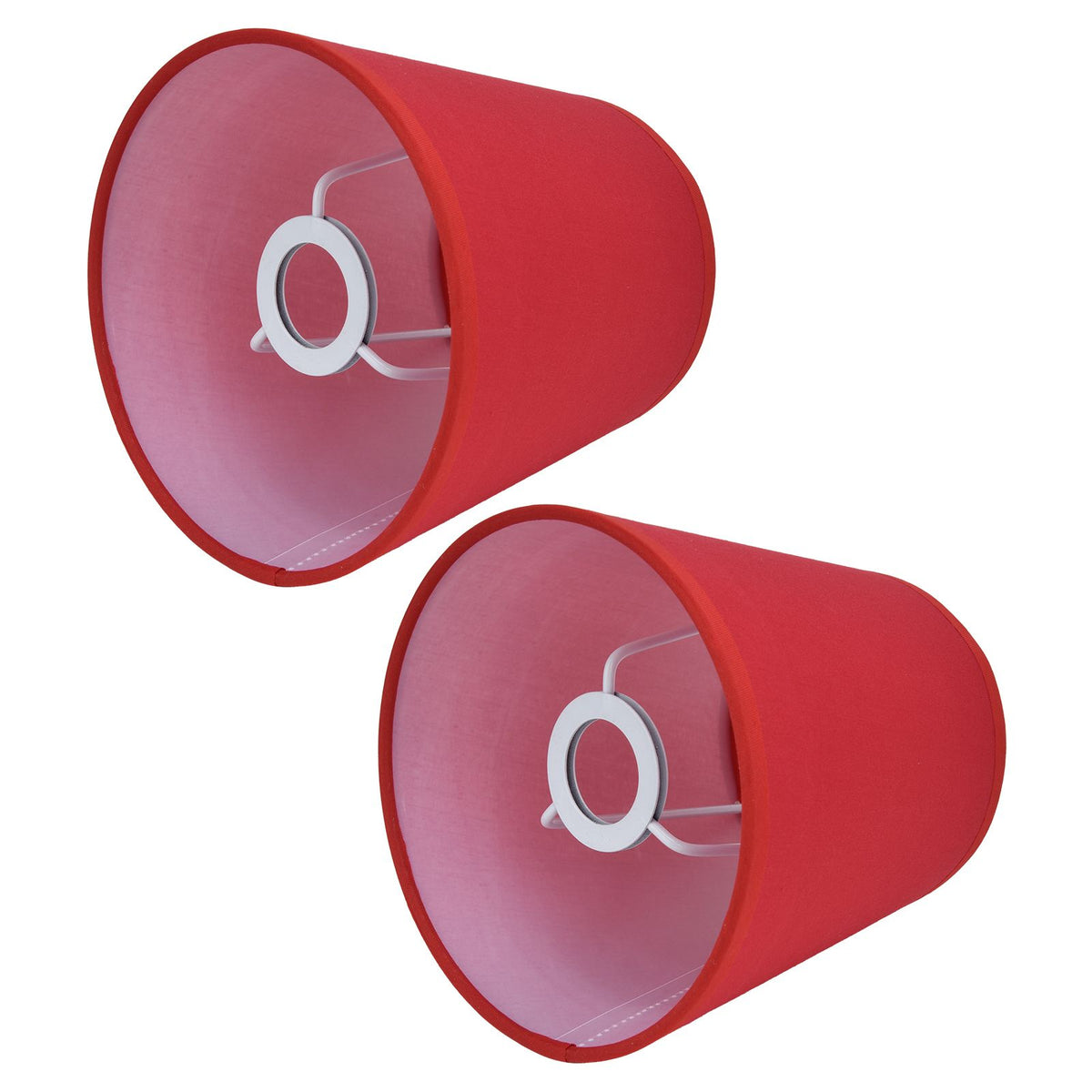 2Pcs Indoor Lamp Shade European Style Fabric Lampshade for E14 Chandelier Table Lamp Floor LampPX16 Red