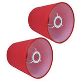 2Pcs Indoor Lamp Shade European Style Fabric Lampshade for E14 Chandelier Table Lamp Floor LampPX16 Red - Top-Down View