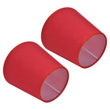 2Pcs Indoor Lamp Shade European Style Fabric Lampshade for E14 Chandelier Table Lamp Floor LampPX16 Red - 45-Degree Angle