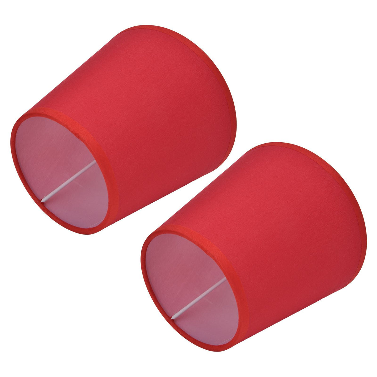 2Pcs Indoor Lamp Shade European Style Fabric Lampshade for E14 Chandelier Table Lamp Floor LampPX16 Red