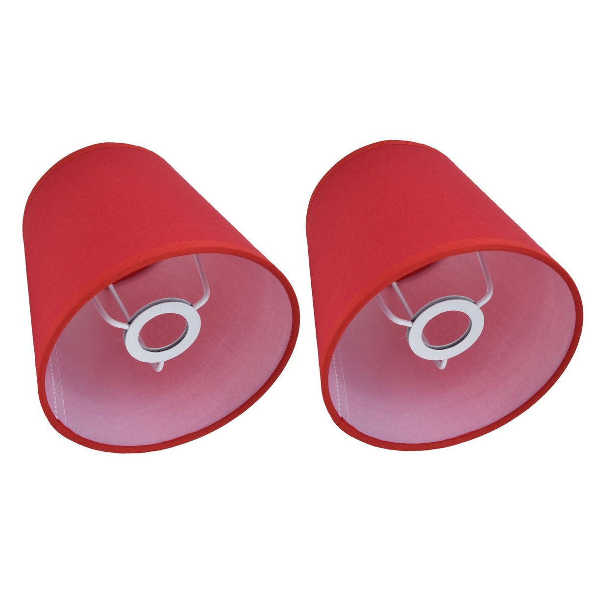 2Pcs Indoor Lamp Shade European Style Fabric Lampshade for E14 Chandelier Table Lamp Floor LampPX16 Red
