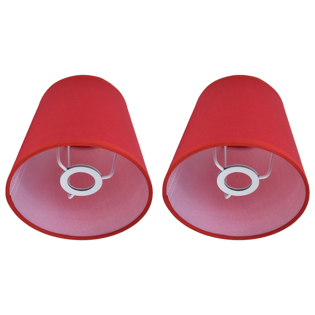 2Pcs Indoor Lamp Shade European Style Fabric Lampshade for E14 Chandelier Table Lamp Floor LampPX16 Red