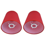 2Pcs Indoor Lamp Shade European Style Fabric Lampshade for E14 Chandelier Table Lamp Floor LampPX16 Red