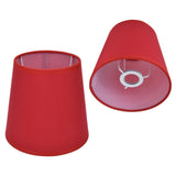 2Pcs Indoor Lamp Shade European Style Fabric Lampshade for E14 Chandelier Table Lamp Floor LampPX16 Red - Extra Image