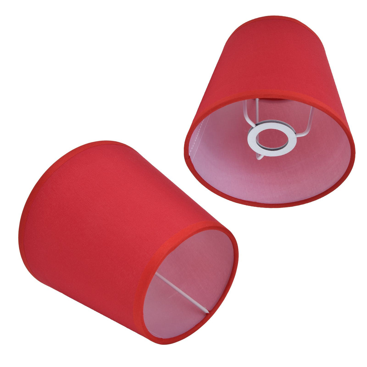 2Pcs Indoor Lamp Shade European Style Fabric Lampshade for E14 Chandelier Table Lamp Floor LampPX16 Red