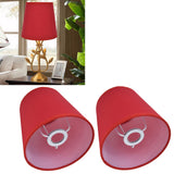 2Pcs Indoor Lamp Shade European Style Fabric Lampshade for E14 Chandelier Table Lamp Floor LampPX16 Red - Extra Image