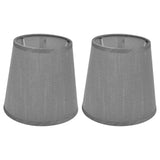 2Pcs Indoor Lamp Shade European Style Fabric Lampshade for E14 Chandelier Table Lamp Floor LampPX150 Silver Gray