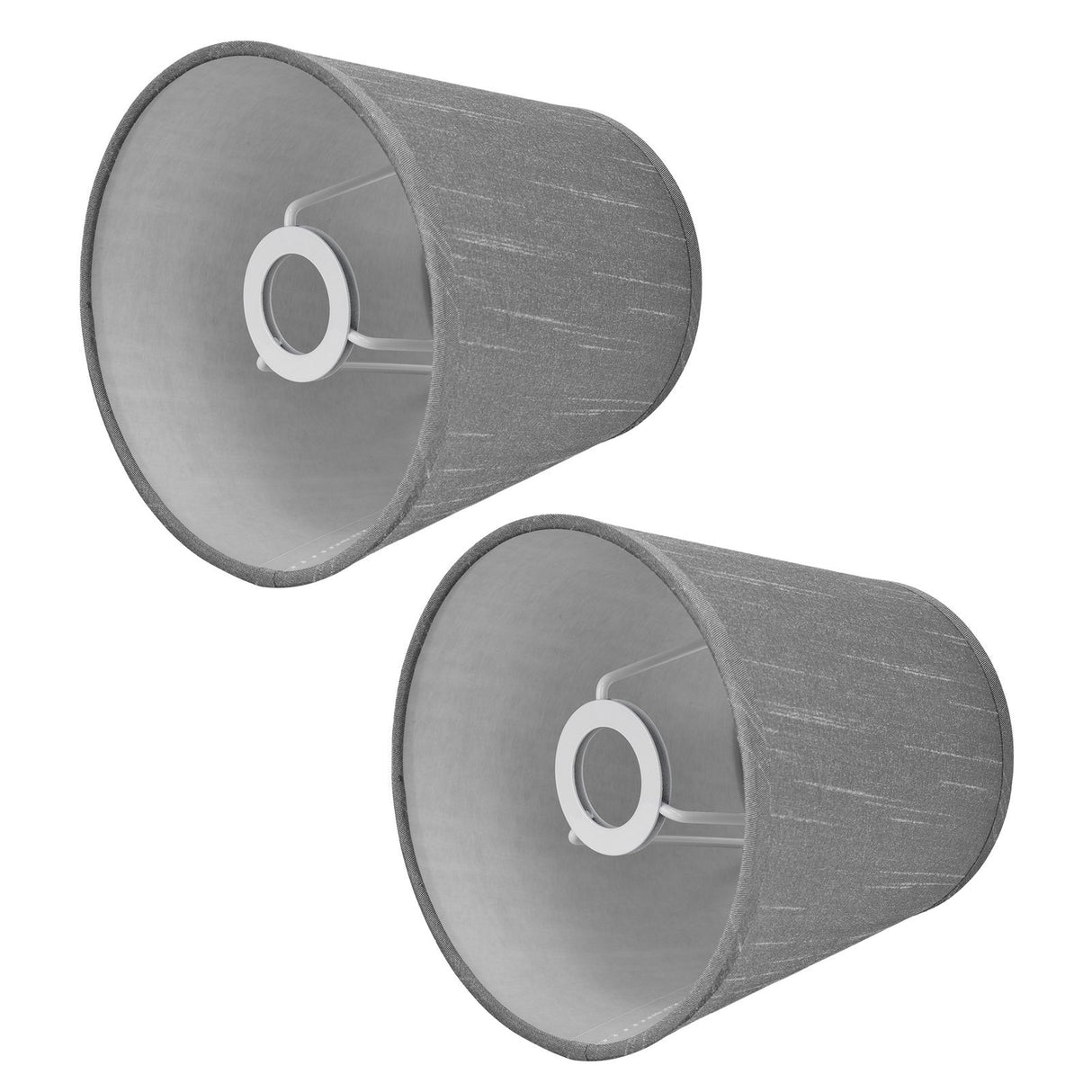 2Pcs Indoor Lamp Shade European Style Fabric Lampshade for E14 Chandelier Table Lamp Floor LampPX150 Silver Gray