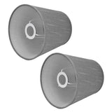 2Pcs Indoor Lamp Shade European Style Fabric Lampshade for E14 Chandelier Table Lamp Floor LampPX150 Silver Gray