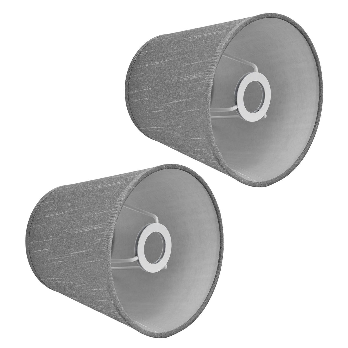 2Pcs Indoor Lamp Shade European Style Fabric Lampshade for E14 Chandelier Table Lamp Floor LampPX150 Silver Gray