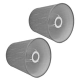 2Pcs Indoor Lamp Shade European Style Fabric Lampshade for E14 Chandelier Table Lamp Floor LampPX150 Silver Gray - Top-Down View