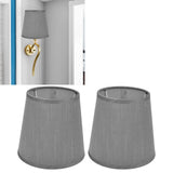 2Pcs Indoor Lamp Shade European Style Fabric Lampshade for E14 Chandelier Table Lamp Floor LampPX150 Silver Gray