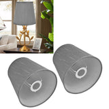 2Pcs Indoor Lamp Shade European Style Fabric Lampshade for E14 Chandelier Table Lamp Floor LampPX150 Silver Gray