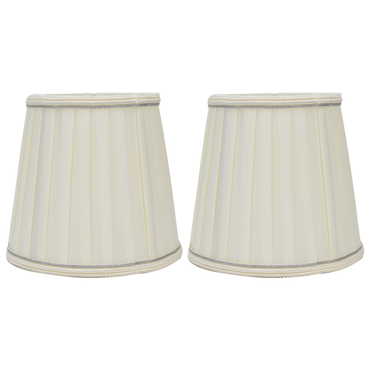 Fabric Lampshade Beige Silver Edge Craft European Style Simple Lamp Shade for E14 Screw Candlestick Lamp