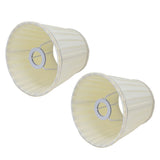 Fabric Lampshade Beige Silver Edge Craft European Style Simple Lamp Shade for E14 Screw Candlestick Lamp