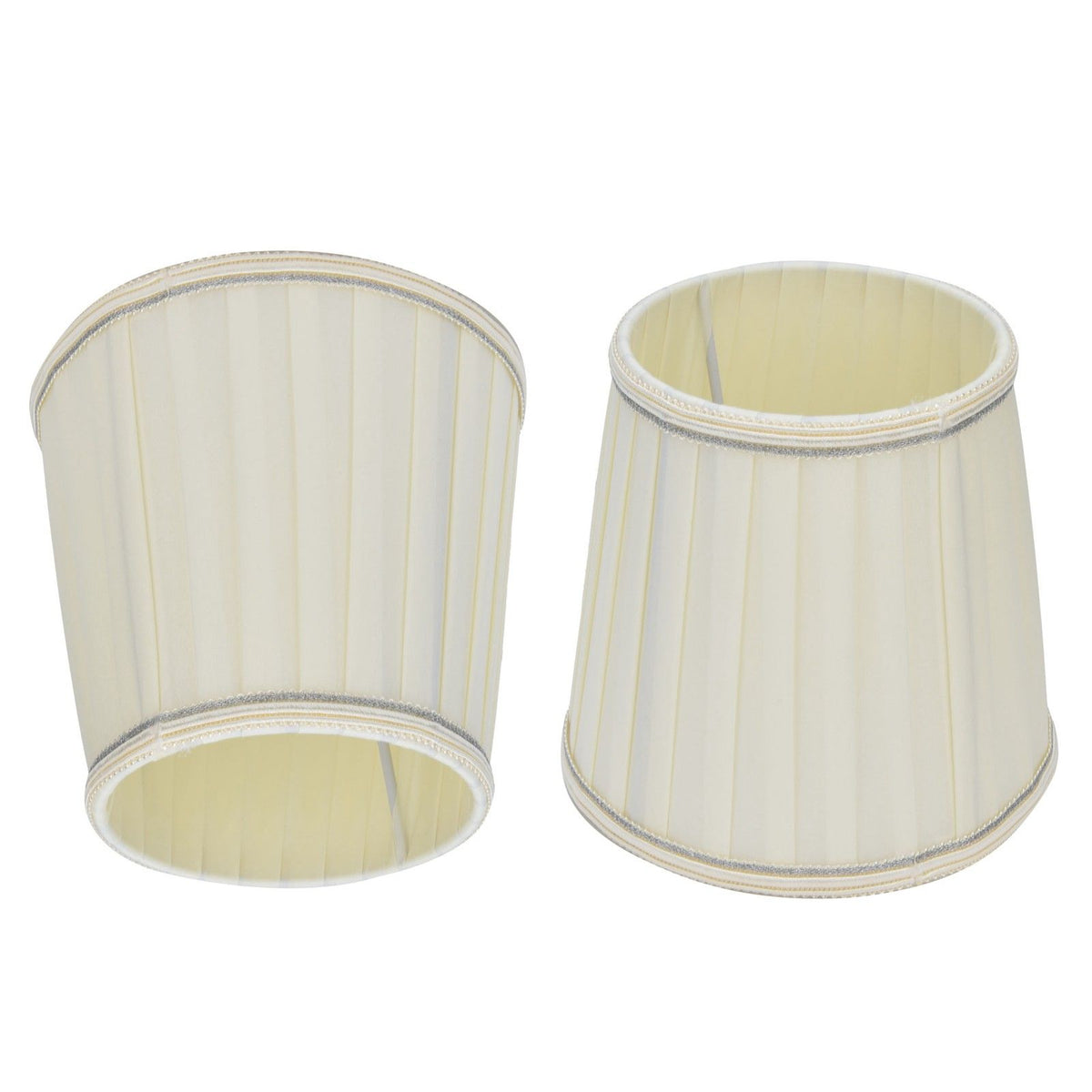 Fabric Lampshade Beige Silver Edge Craft European Style Simple Lamp Shade for E14 Screw Candlestick Lamp