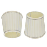 Fabric Lampshade Beige Silver Edge Craft European Style Simple Lamp Shade for E14 Screw Candlestick Lamp - Rear View