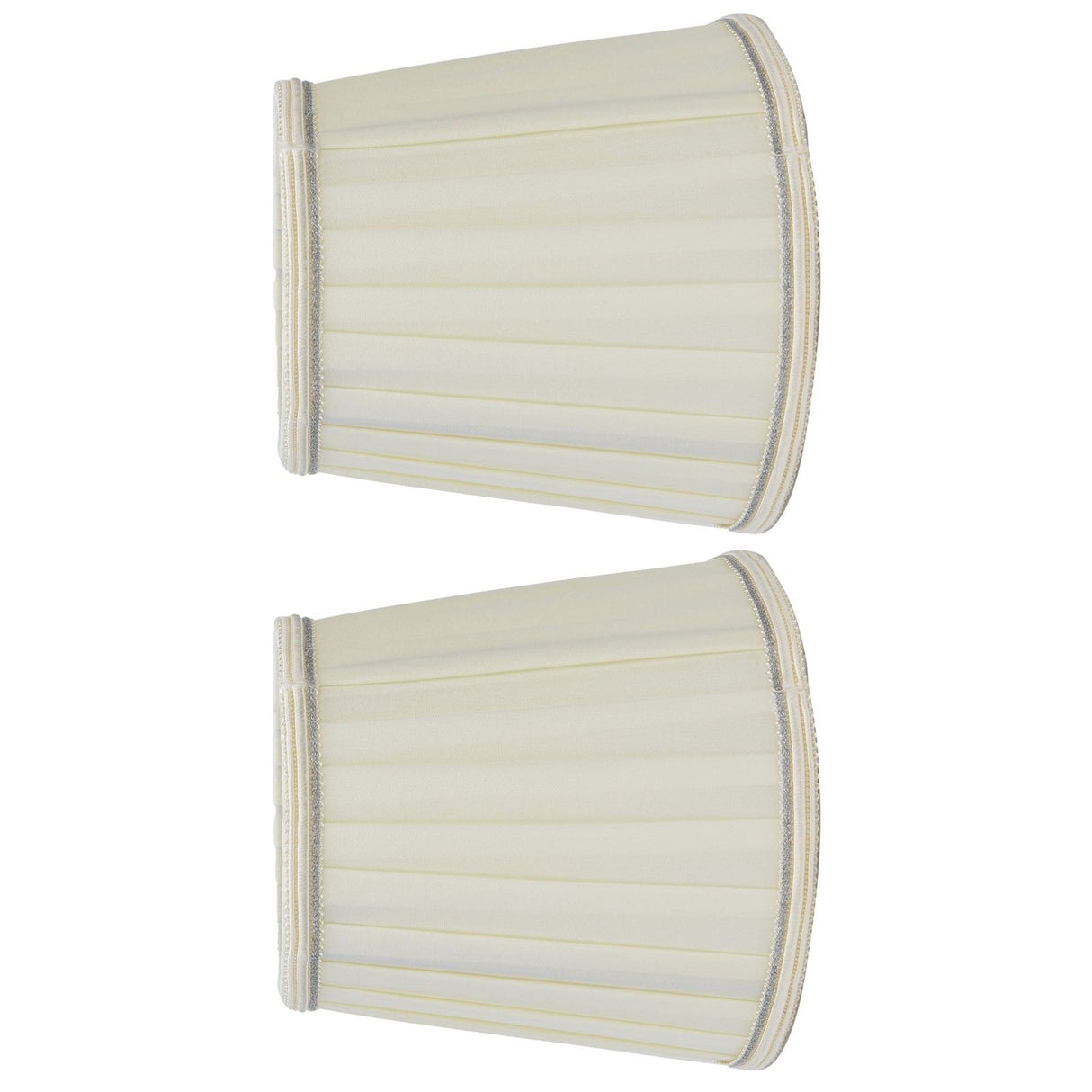 Fabric Lampshade Beige Silver Edge Craft European Style Simple Lamp Shade for E14 Screw Candlestick Lamp