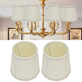 Fabric Lampshade Beige Silver Edge Craft European Style Simple Lamp Shade for E14 Screw Candlestick Lamp - Extra Image