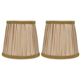 2PCS Fabric Lampshade Simple Lamp Shade for E14 Screw Candlestick Lamp Table Light Chandelier Gold