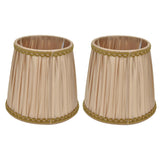 2PCS Fabric Lampshade Simple Lamp Shade for E14 Screw Candlestick Lamp Table Light Chandelier Gold - Front View
