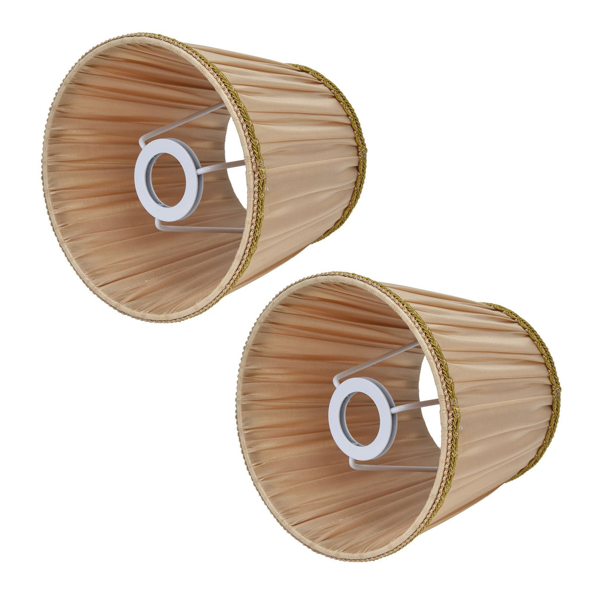 2PCS Fabric Lampshade Simple Lamp Shade for E14 Screw Candlestick Lamp Table Light Chandelier Gold