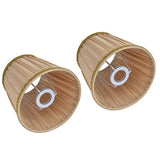 2PCS Fabric Lampshade Simple Lamp Shade for E14 Screw Candlestick Lamp Table Light Chandelier Gold