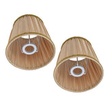 2PCS Fabric Lampshade Simple Lamp Shade for E14 Screw Candlestick Lamp Table Light Chandelier Gold