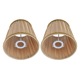 2PCS Fabric Lampshade Simple Lamp Shade for E14 Screw Candlestick Lamp Table Light Chandelier Gold