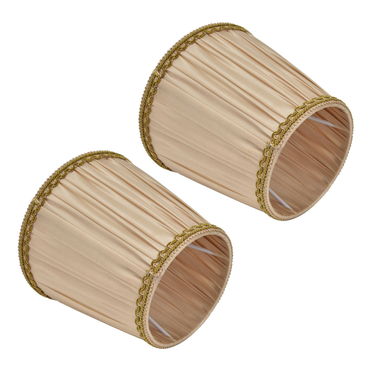 2PCS Fabric Lampshade Simple Lamp Shade for E14 Screw Candlestick Lamp Table Light Chandelier Gold