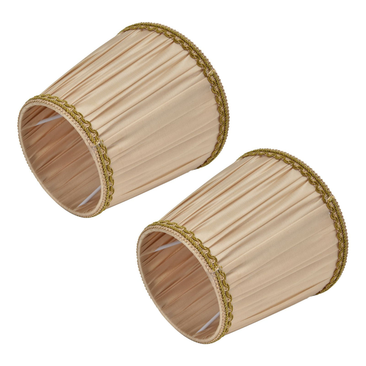 2PCS Fabric Lampshade Simple Lamp Shade for E14 Screw Candlestick Lamp Table Light Chandelier Gold