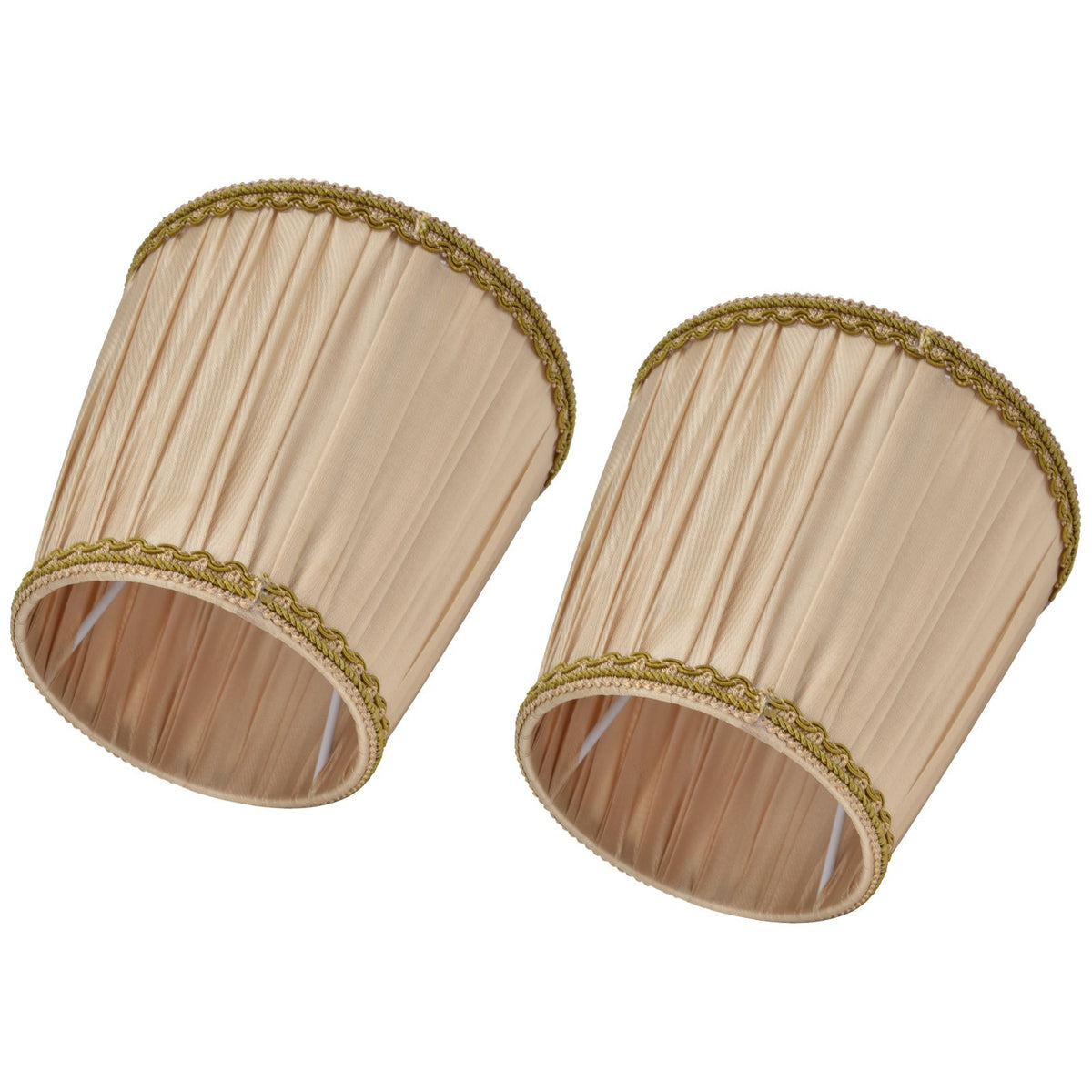 2PCS Fabric Lampshade Simple Lamp Shade for E14 Screw Candlestick Lamp Table Light Chandelier Gold