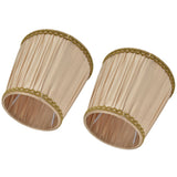 2PCS Fabric Lampshade Simple Lamp Shade for E14 Screw Candlestick Lamp Table Light Chandelier Gold - Extra Image