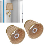 2PCS Fabric Lampshade Simple Lamp Shade for E14 Screw Candlestick Lamp Table Light Chandelier Gold
