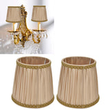 2PCS Fabric Lampshade Simple Lamp Shade for E14 Screw Candlestick Lamp Table Light Chandelier Gold - Extra Image