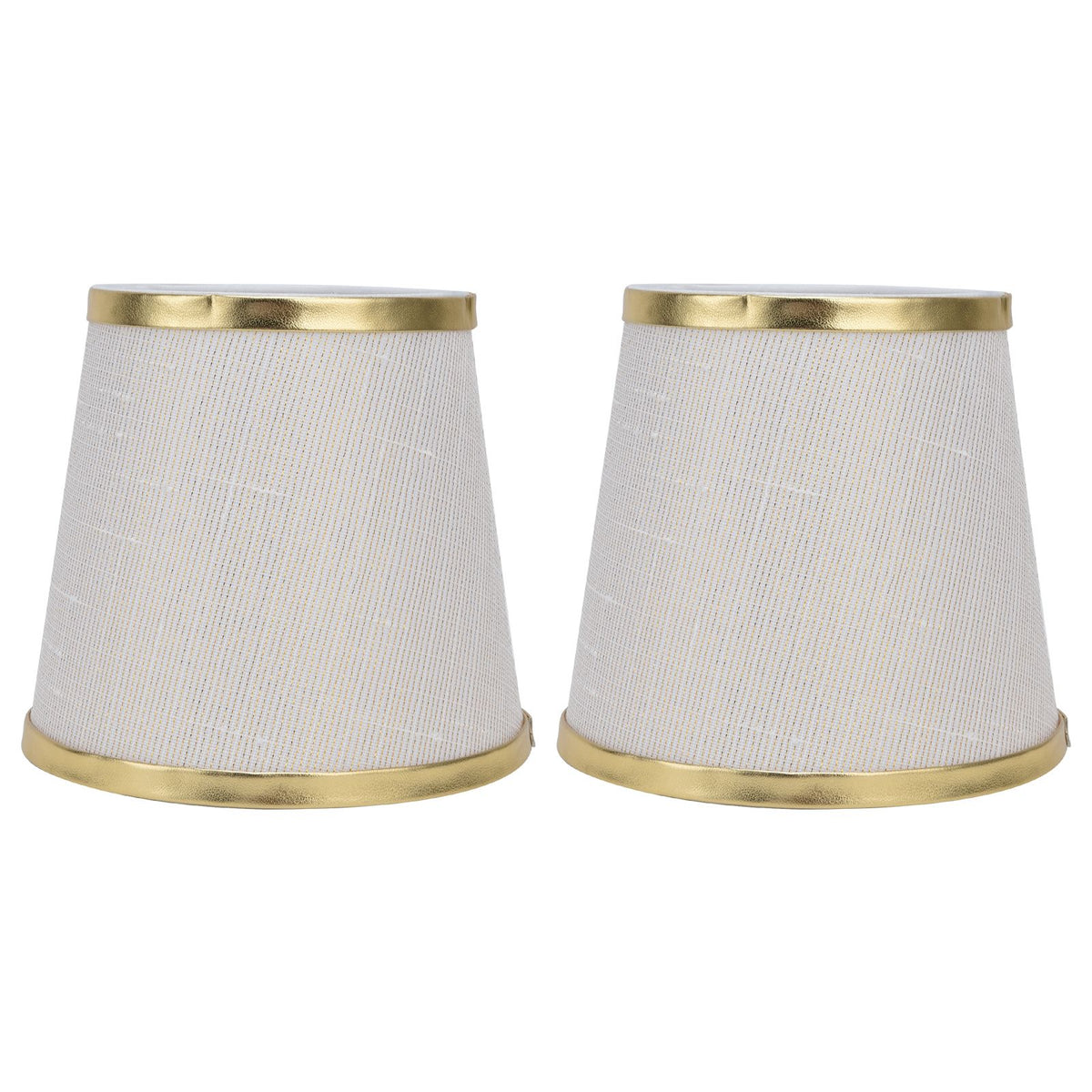 2PCS Fabric Lampshade European Style Lamp Shade for E14 Screw Chandelier Wall Lamp Beige White Gold Edging