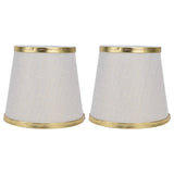 2PCS Fabric Lampshade European Style Lamp Shade for E14 Screw Chandelier Wall Lamp Beige White Gold Edging