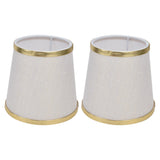 2PCS Fabric Lampshade European Style Lamp Shade for E14 Screw Chandelier Wall Lamp Beige White Gold Edging
