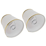 2PCS Fabric Lampshade European Style Lamp Shade for E14 Screw Chandelier Wall Lamp Beige White Gold Edging